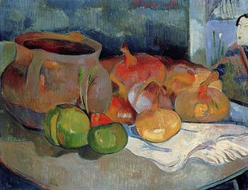 Paul Gauguin : Still Life with Onions, Beetroot and a Japanese Print